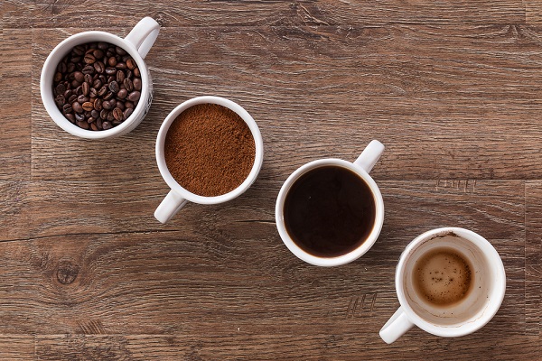 espresso cups on wooden table